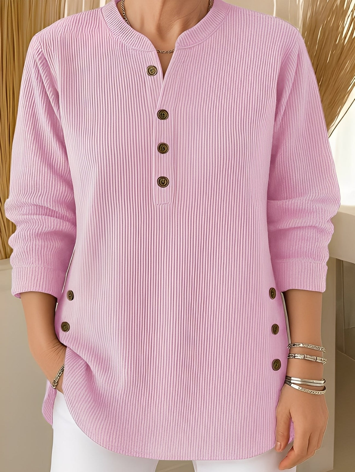 Jocelyn - Komfortabler Damen-Strickpullover mit Knöpfen