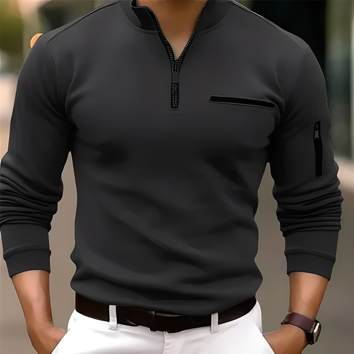 Marco - Moderner Pullover mit Reißverschluss