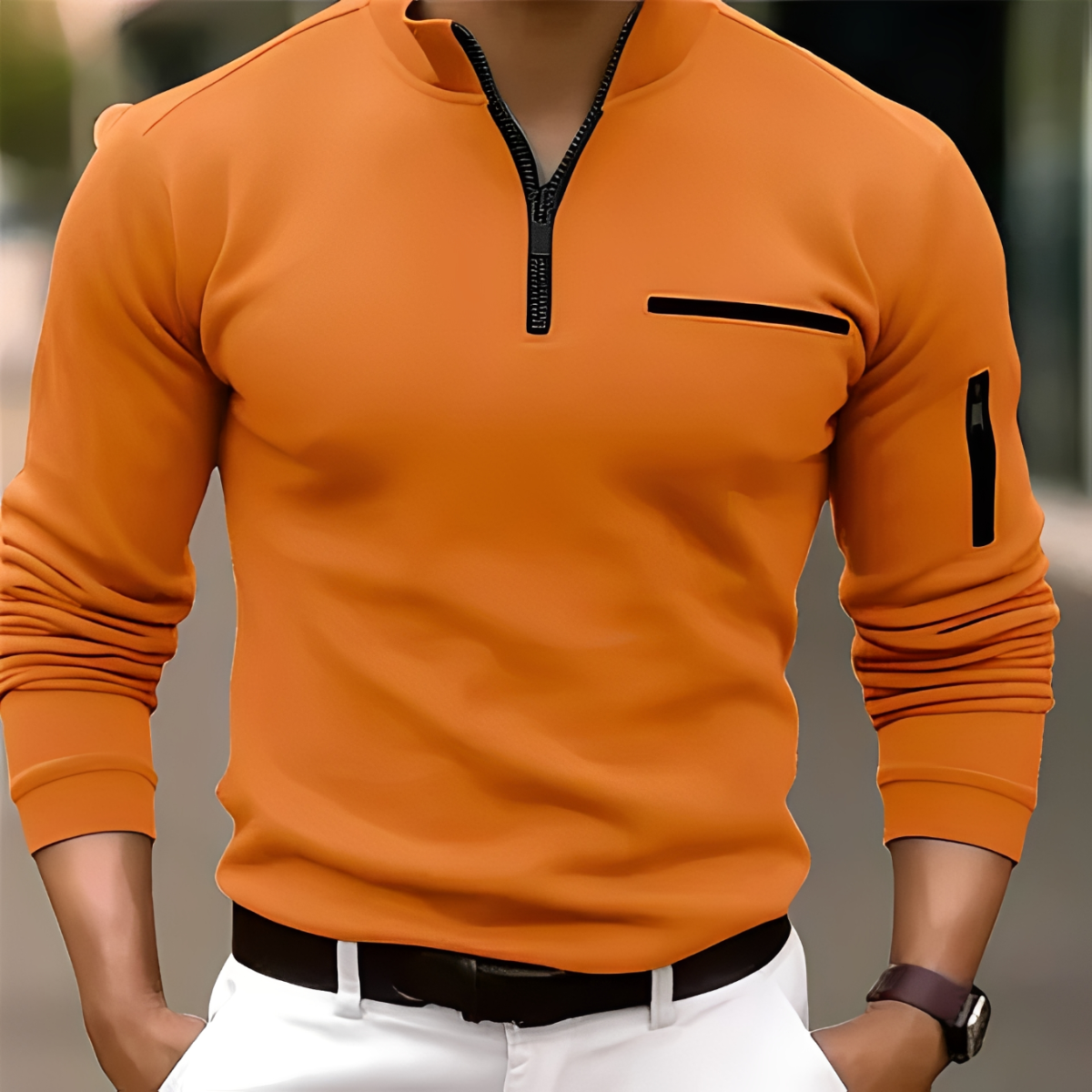 Marco - Moderner Pullover mit Reißverschluss