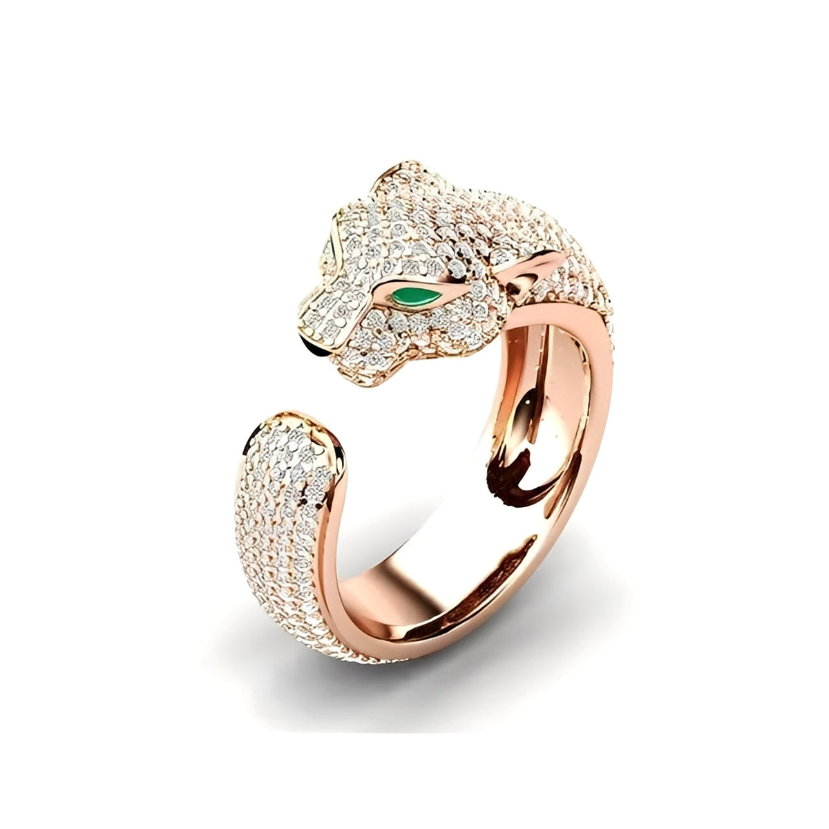 Mika – Verstellbarer Ring im Roségold-Jaguar-Design