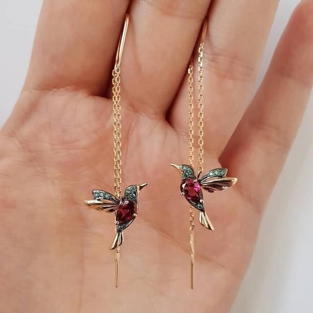 Elayne – Kolibri Ohrringe mit bunten Akzenten