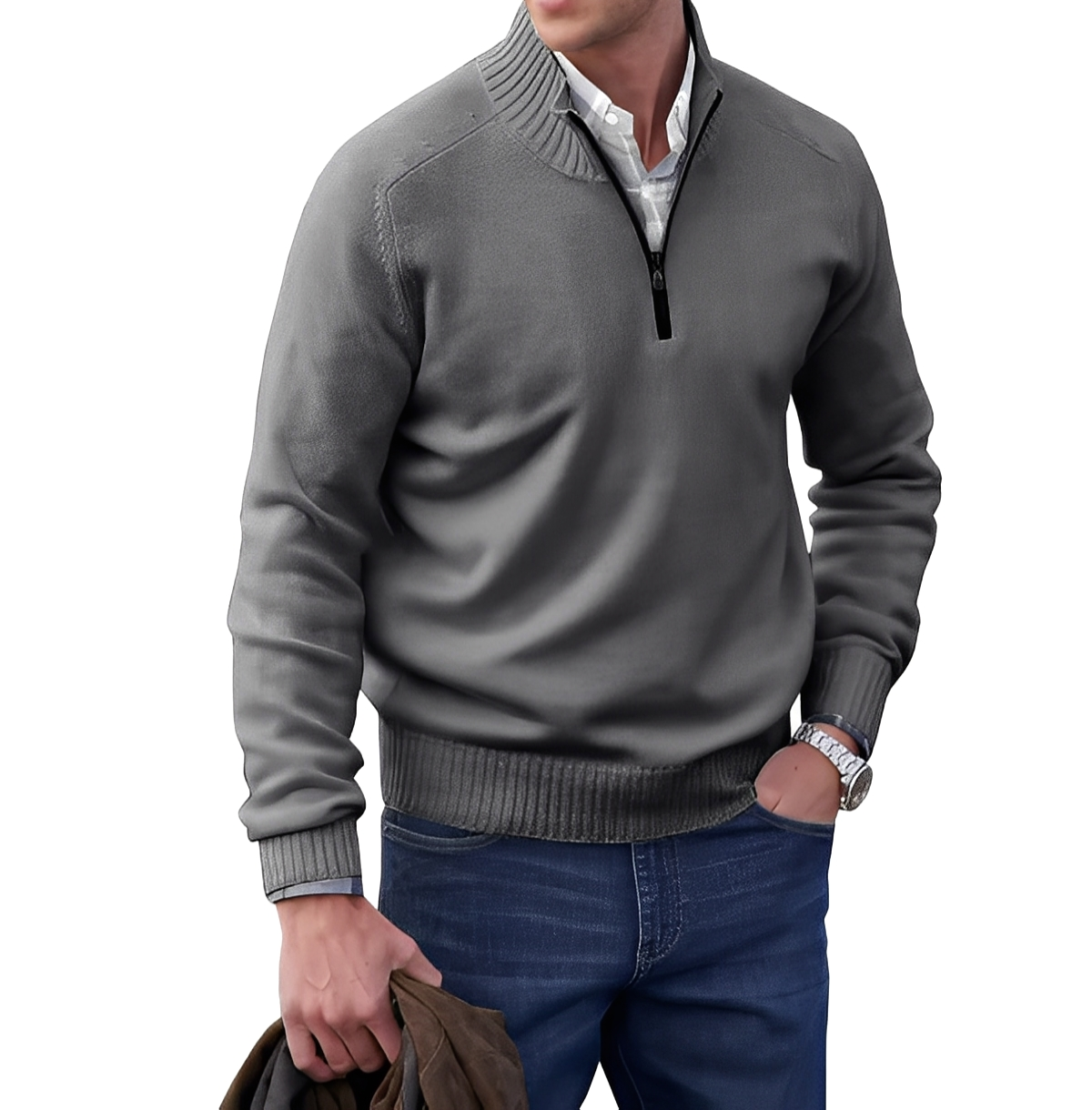 Gabriel - Kaschmirpullover mit Reißverschluss für Herren